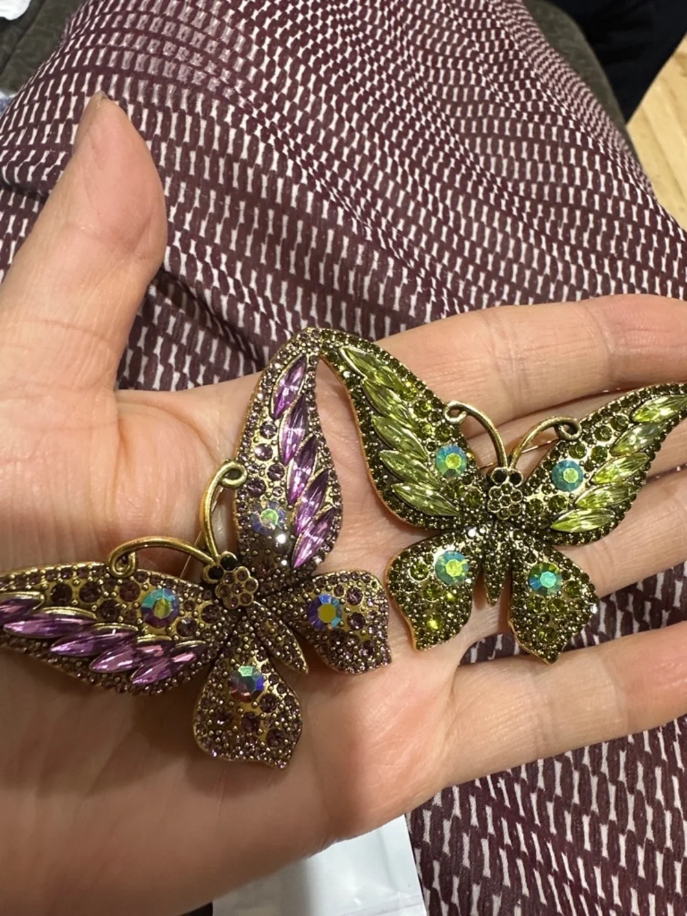Green and Purple Butterfly Brooch Set – Fashion Jewelry